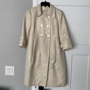 Michael Kors Double Breasted Babydoll 3/4 Sleeve Evening Coat